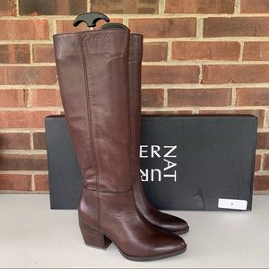 Naturalizer Fae brown leather block heel knee high boots Women’s US 6 M MINT